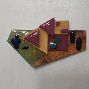 Lucinda Charming Multicolor House Brooch